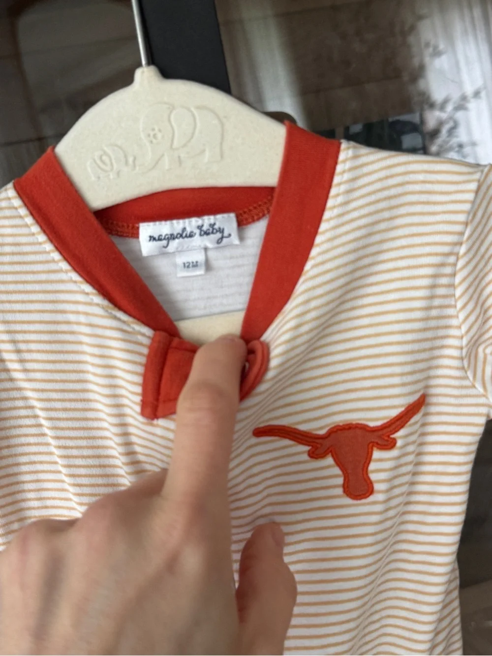 Texas Longhorns pima coverall baby UT Austin striped playsuit onesie zippy